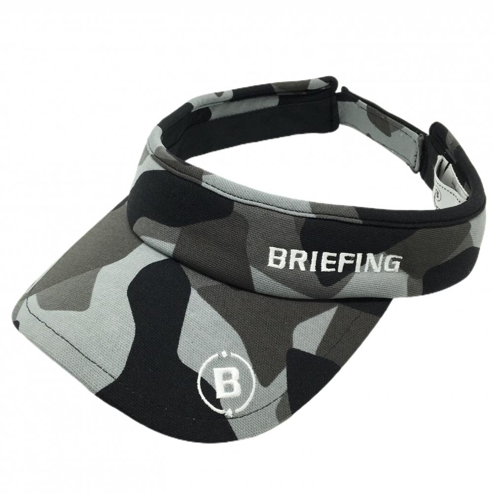 ブリーフィング サンバイザー 黒×グレー カモフラ 迷彩 FREE   ゴルフウェア BRIEFING