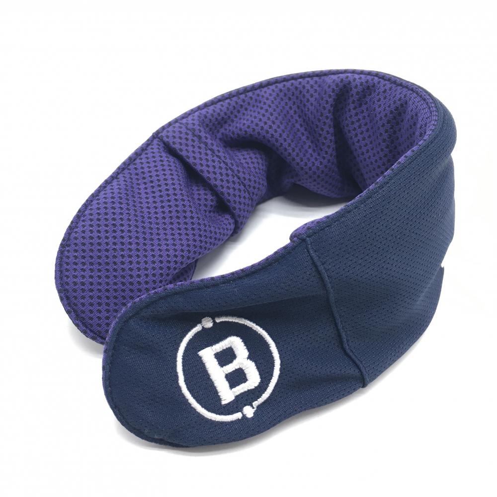 【美品】ブリーフィング ネッククーラー ネイビー×白 ロゴ刺しゅう   ゴルフウェア BRIEFING