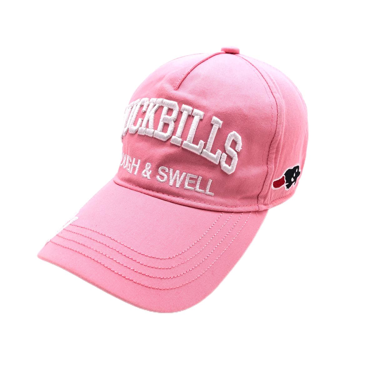 ラフアンドスウェル キャップ ピンク×白 立体ロゴ   ゴルフウェア rough＆swell