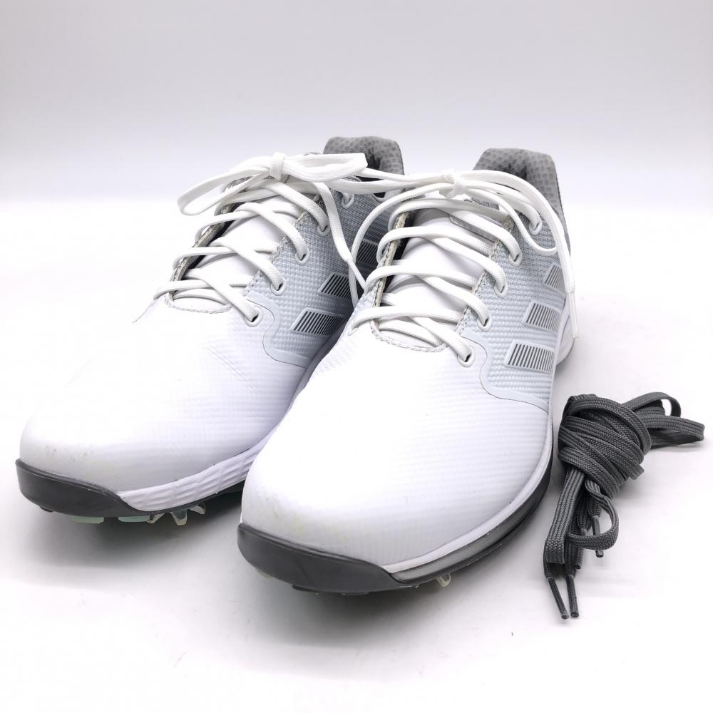 【美品】adidas アディダス ゴルフシューズ 白×グレー ZG21 ゼットジー21 FW5545 メンズ 27.5 ゴルフウェア