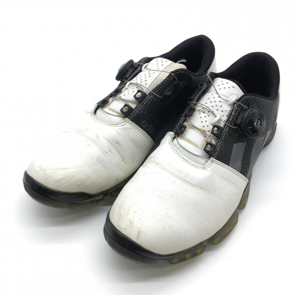 アディダス ゴルフシューズ 白×黒 アディフィット180 ボア 674973  メンズ 26.5 ゴルフウェア adidas