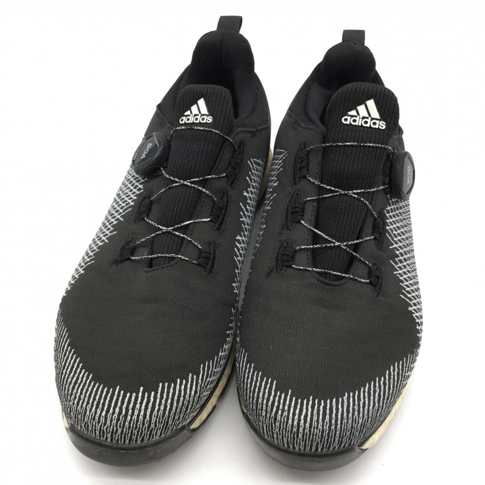 【美品】アディダス ゴルフシューズ 黒×白 791001 BOOST スパイクレス BOA ボア メンズ 26.0 ゴルフウェア adidas