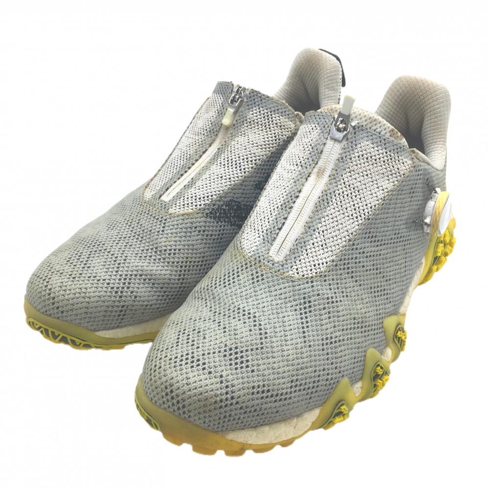 アディダス ゴルフシューズ グレー×白 スパイクレス GX0199 コードカオス22 BOA ダイヤル式 メンズ 28.0 ゴルフウェア adidas