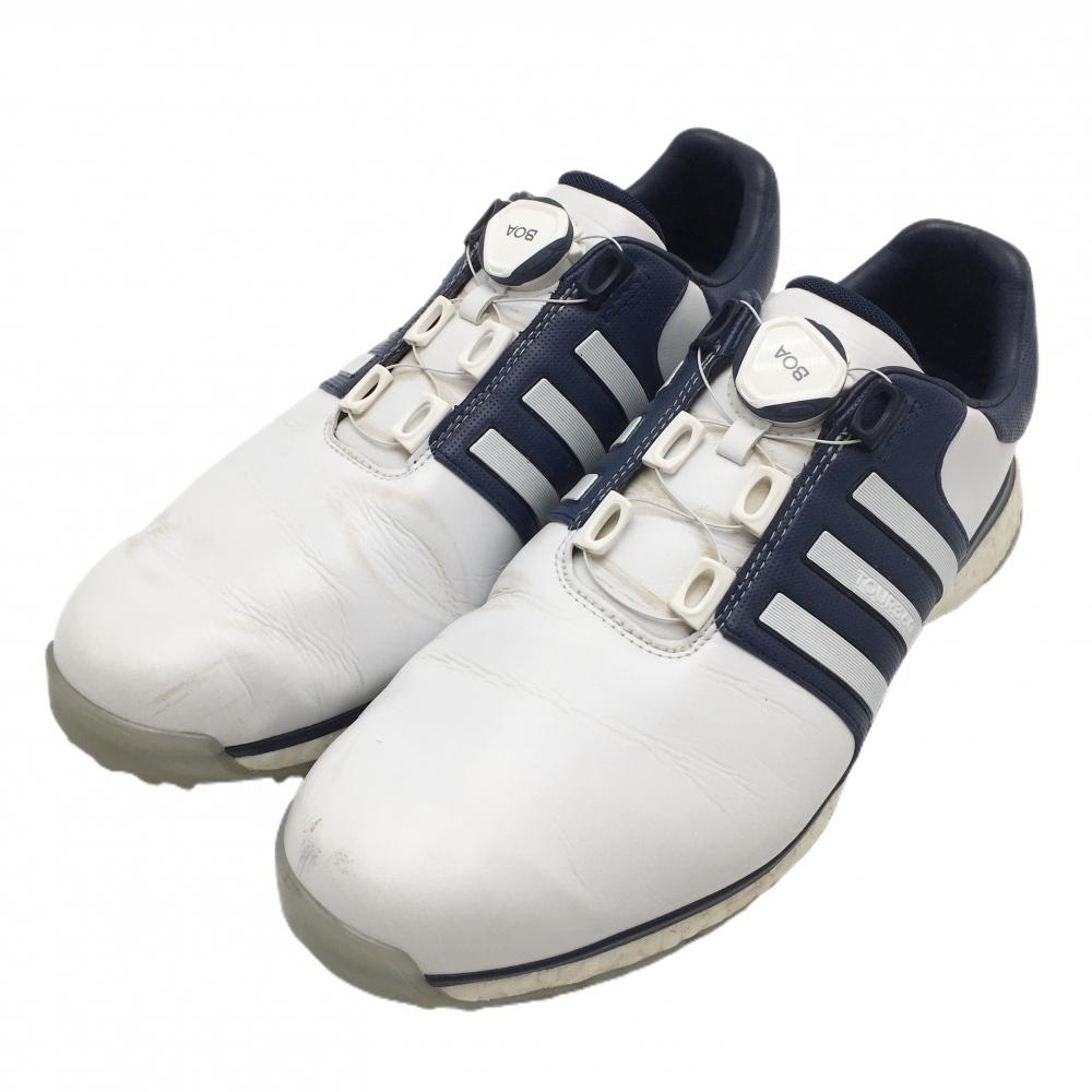 アディダス ゴルフシューズ 白×ネイビー F34189 TOUR360 XT-SL BOA ダイヤル式 スパイクレス メンズ 26.0 ゴルフウェア adidas