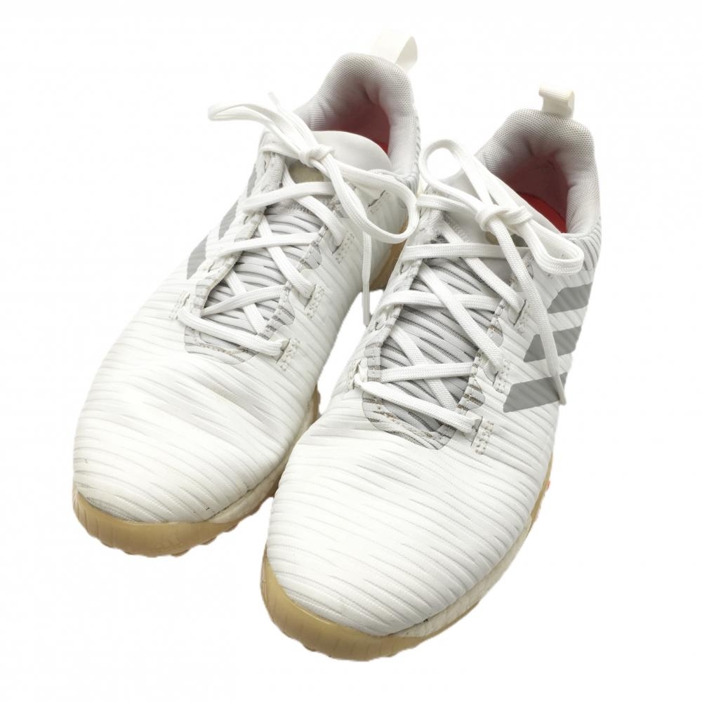 アディダス ゴルフシューズ 白×グレー スパイクレス コードカオス EE9102 メンズ 26.5 ゴルフウェア adidas