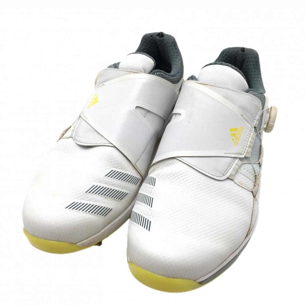 アディダス ゴルフシューズ 白×グリーン ZG21 FW5554 BOA ダイヤル式 メンズ 26.0 ゴルフウェア adidas