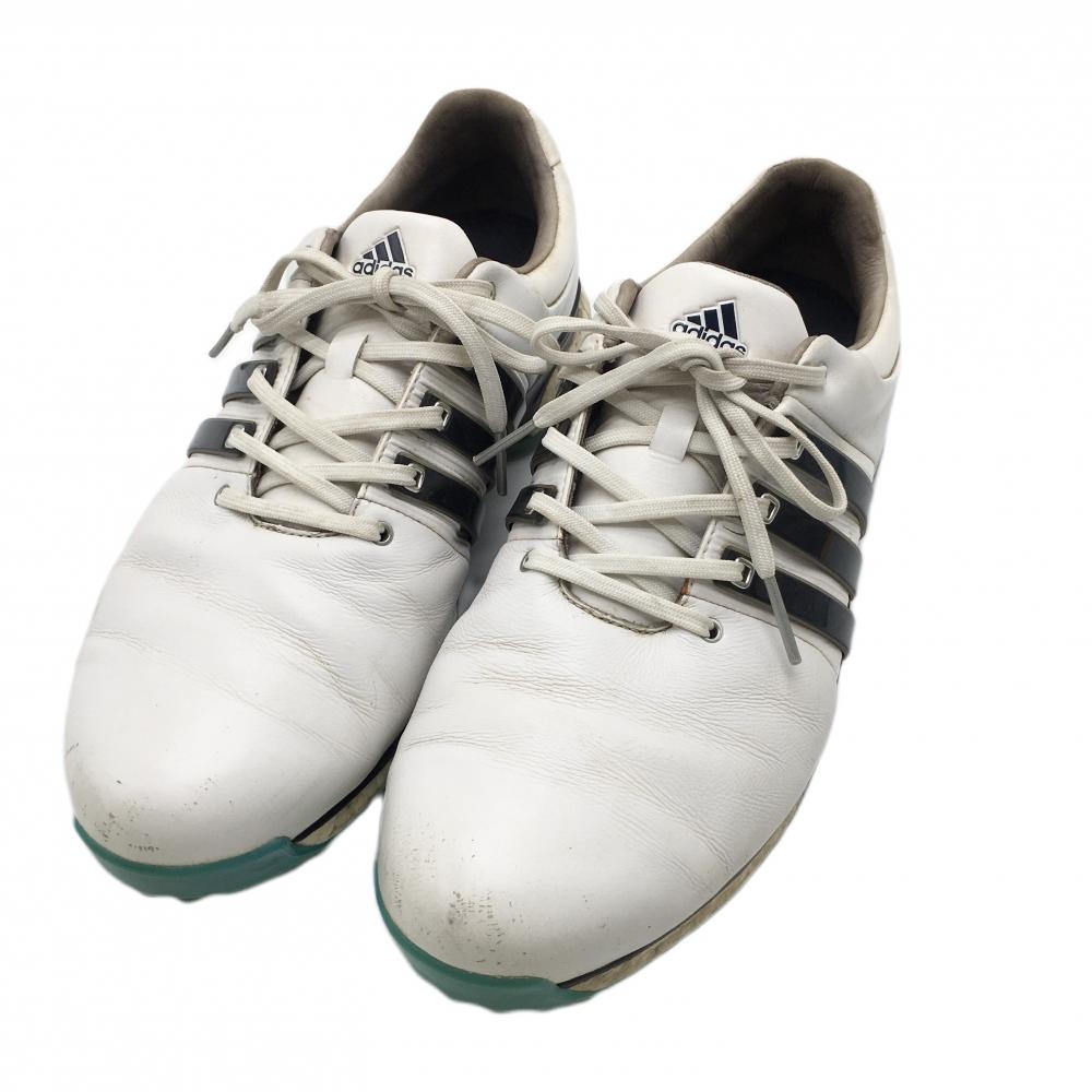 アディダス ゴルフシューズ 白×黒 EVN791001 BOOST 3ライン メンズ 27.0 ゴルフウェア adidas