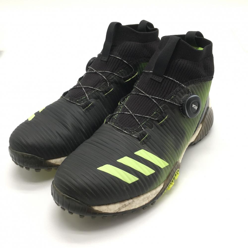 アディダス ゴルフシューズ 黒×ライトグリーン EE9105 コードカオスボア スパイクレス ダイヤル式  メンズ 26.0 ゴルフウェア adidas