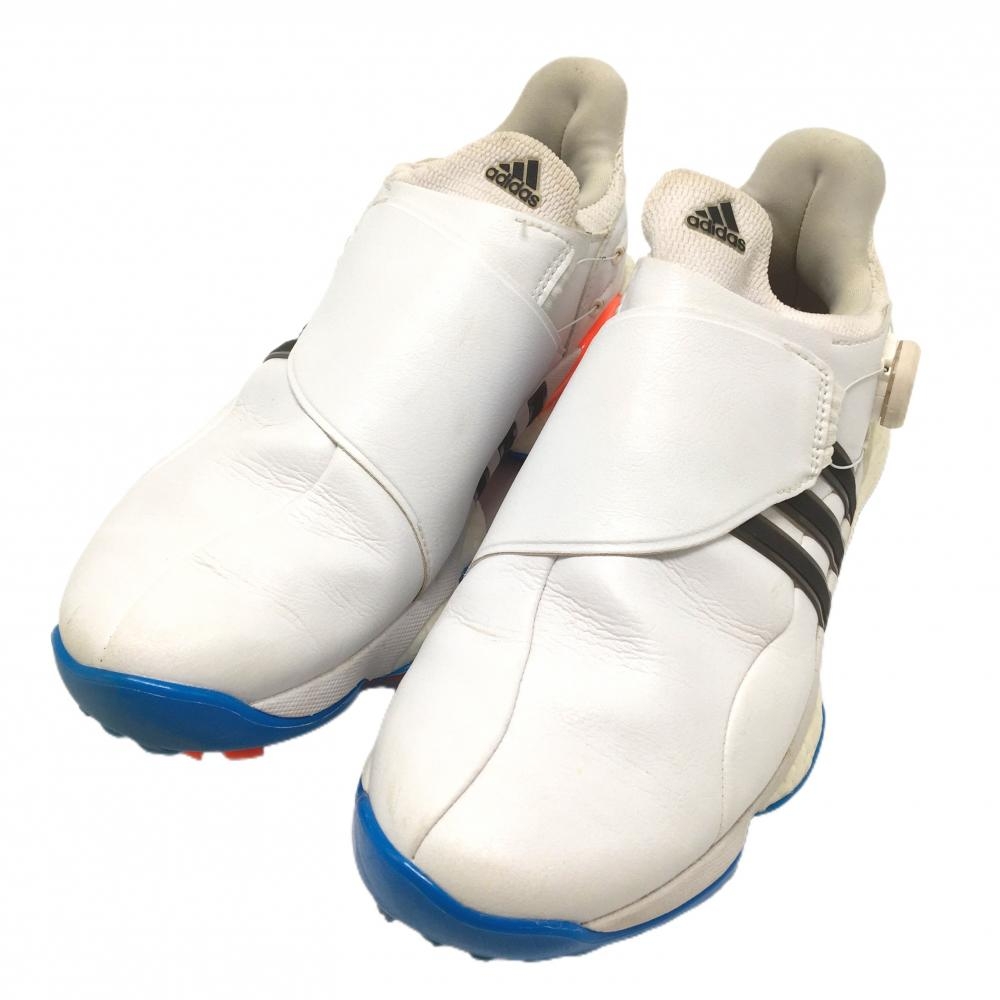 アディダス ゴルフシューズ 白×ブルー GY5336 ダイヤル式 BOA ツアー360 メンズ 25.5 ゴルフウェア adidas