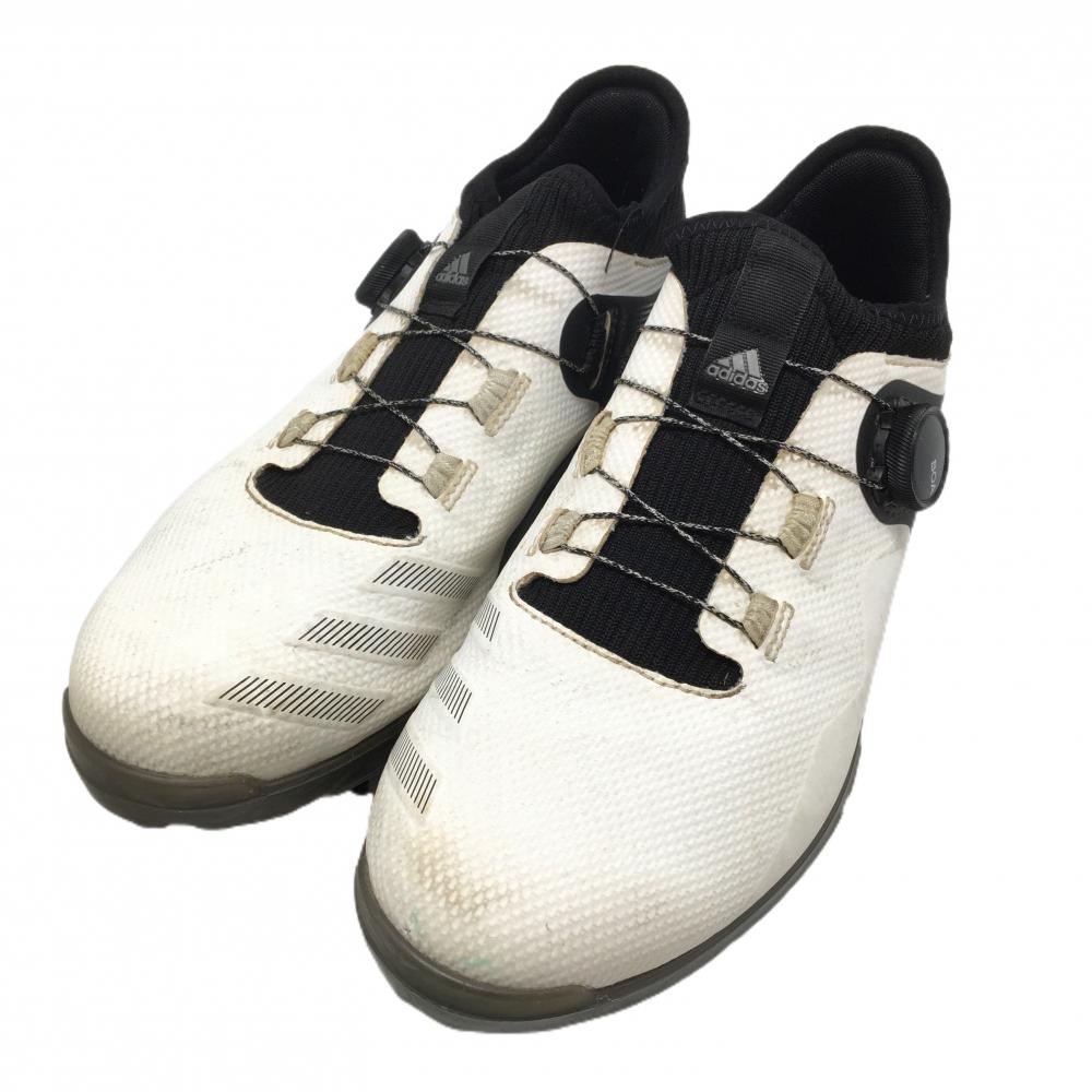 アディダス ゴルフシューズ 白×黒 FZ1032 ダイヤル式 BOA アルファフレックス21 メンズ 25.0 ゴルフウェア adidas