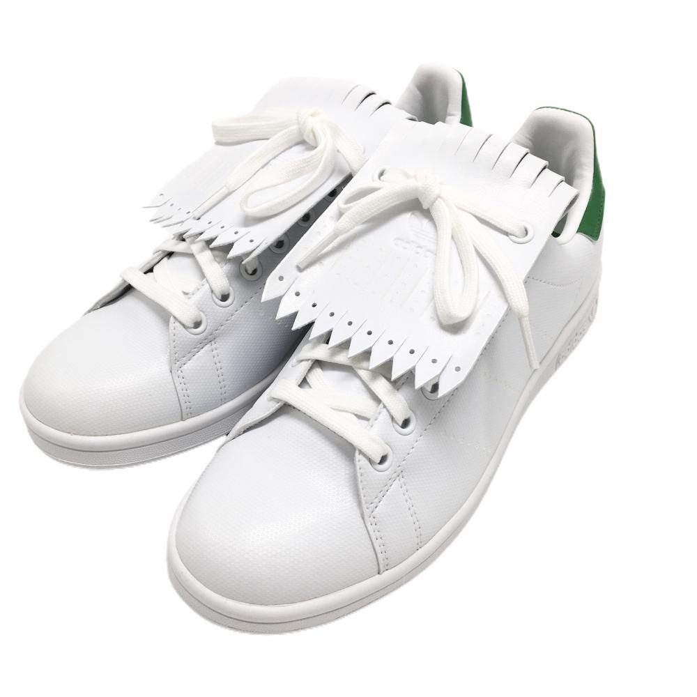 【新品】アディダス ゴルフシューズ 白×グリーン Q46252 スタンスミス キルト付 スパイクレス メンズ 26.0 ゴルフウェア adidas