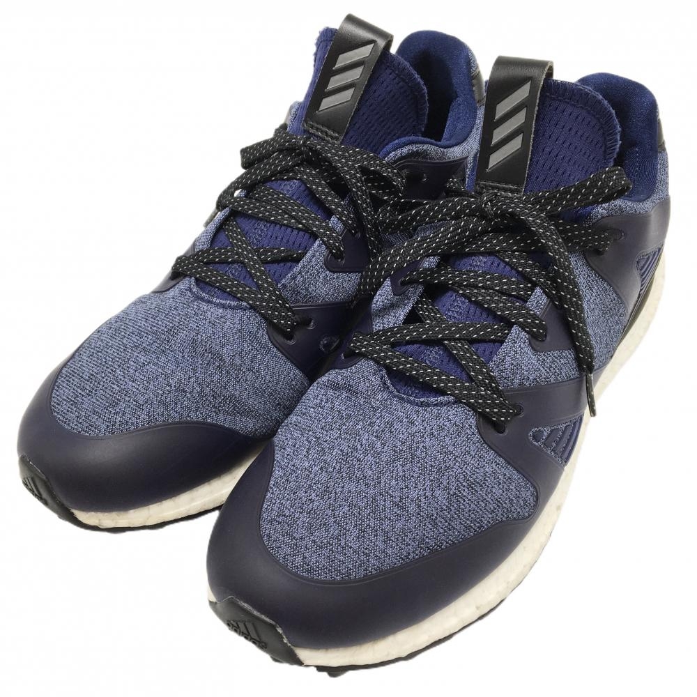 【美品】アディダス ゴルフシューズ ネイビー BB7886 Crossknit 3.0 スパイクレス メンズ 27.5 ゴルフウェア adidas
