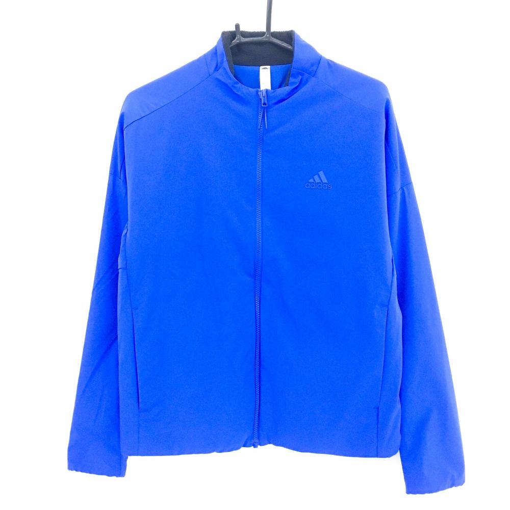 【超美品】アディダス 中綿ジャケット ブルー 胸元ロゴ 裏起毛 ナイロン  メンズ M ゴルフウェア adidas