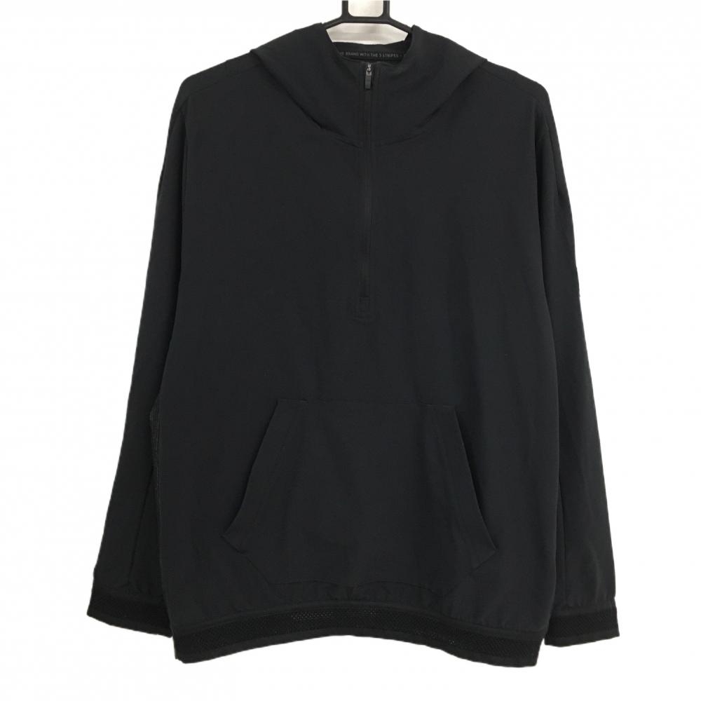 アディダス パーカー 黒 ハーフジップ サイドジップ ブルゾン サイド切替 メンズ O ゴルフウェア adidas