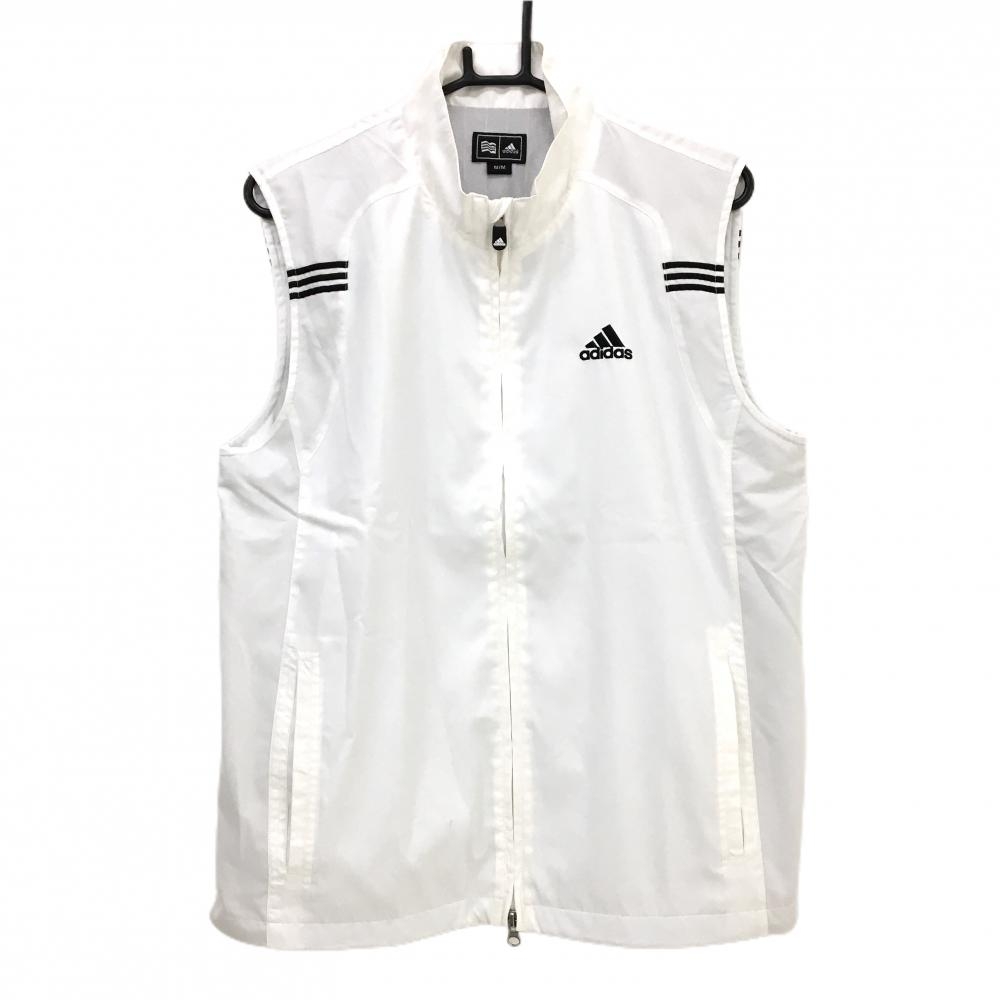 【美品】アディダス アウターベスト 白×黒 蓄熱裏地 メンズ M/M ゴルフウェア adidas