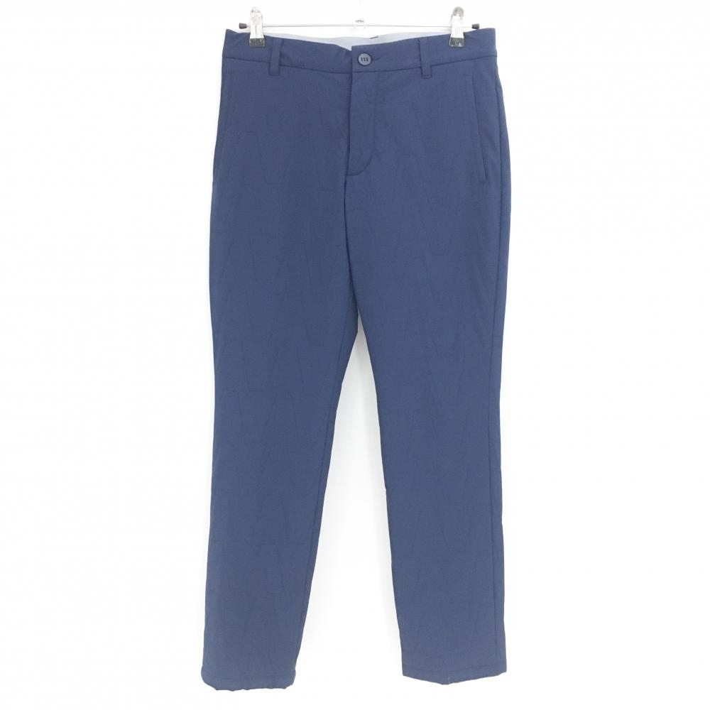 【美品】アディダス 中綿パンツ ネイビー キルティング ロゴ刺しゅう メンズ M ゴルフウェア adidas