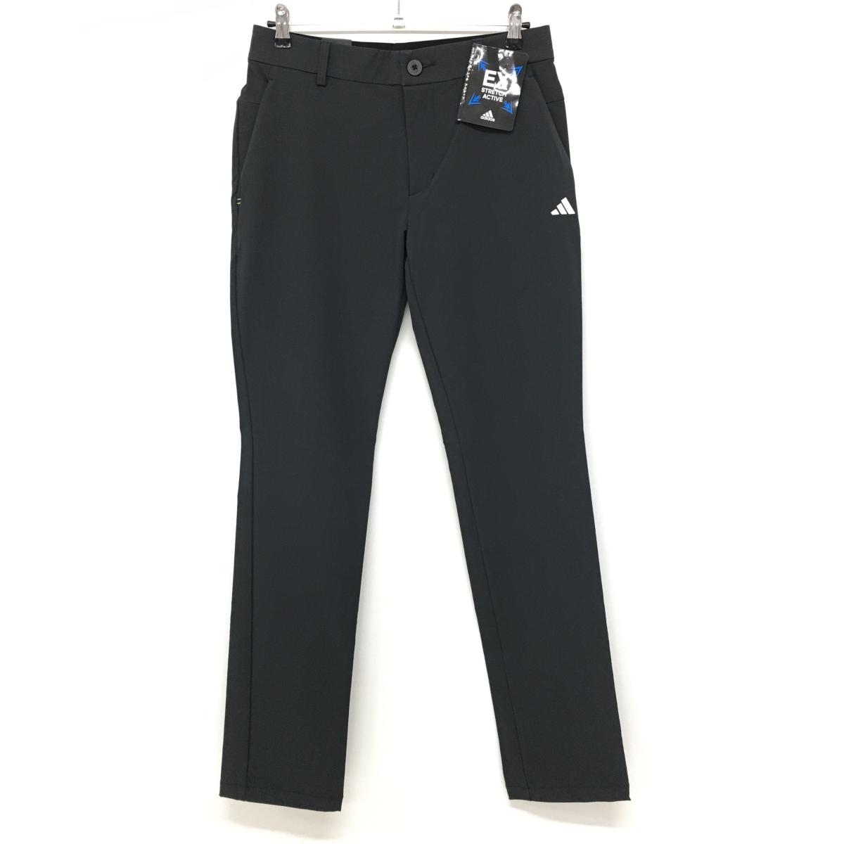 【新品】アディダス パンツ 黒 ウエスト一部ゴムロゴ  ストレッチ  メンズ 85 ゴルフウェア 2023年モデル adidas