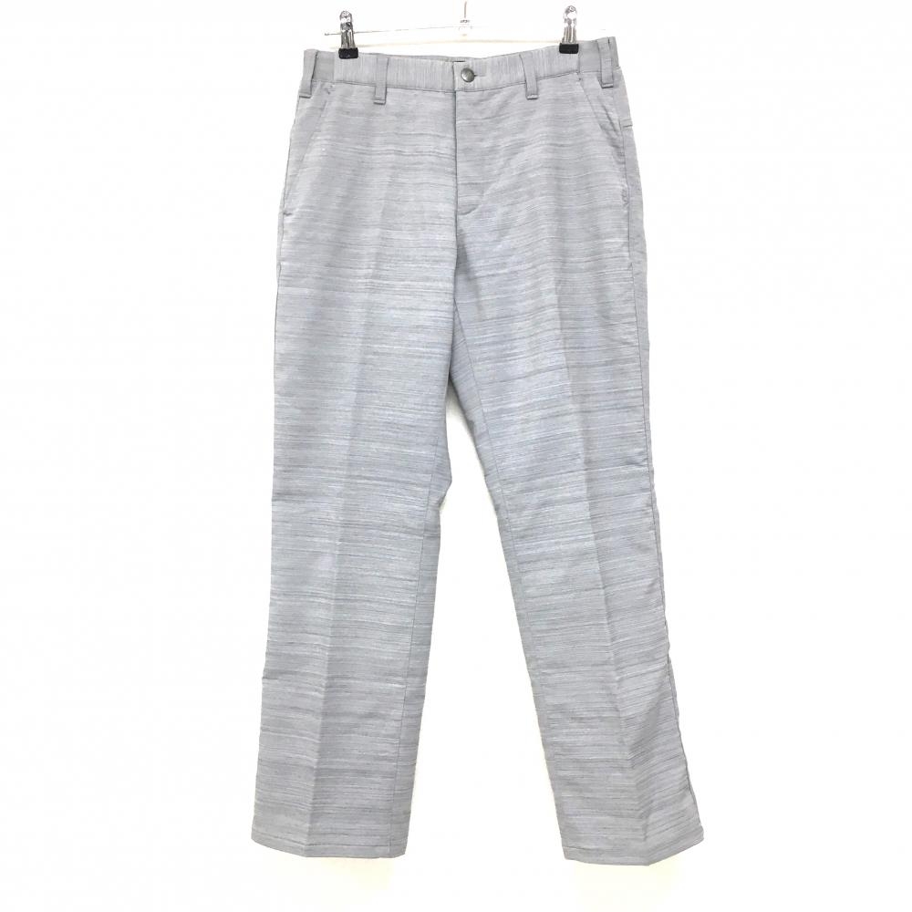 【美品】アディダス パンツ 杢グレー 裏微起毛 ベスト部一部ゴム 3ライン  メンズ 79 ゴルフウェア adidas