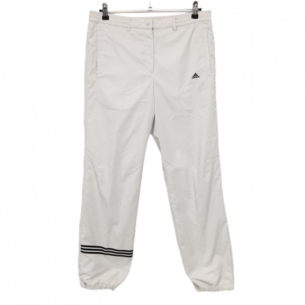 アディダス パンツ ライトベージュ 3ライン ロゴ刺しゅう 裾ドローコード 蓄熱裏地 メンズ M/M ゴルフウェア adidas