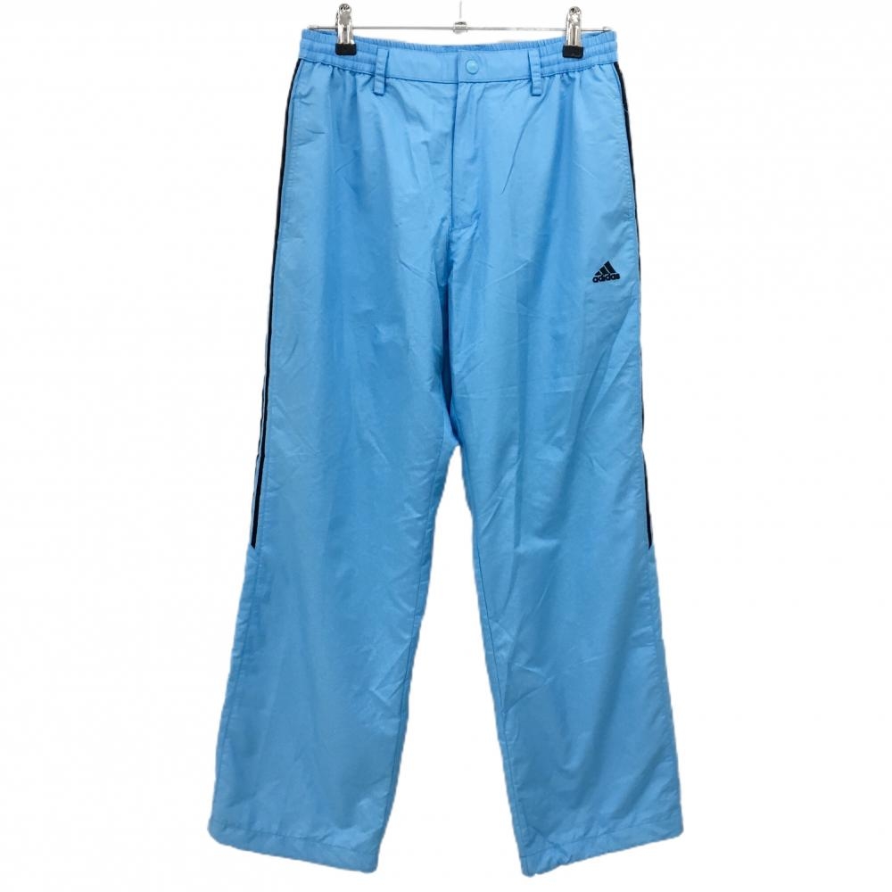 アディダス パンツ ライトブルー 地模様 蓄熱裏地 ウエストゴム＆調節紐 メンズ M ゴルフウェア adidas