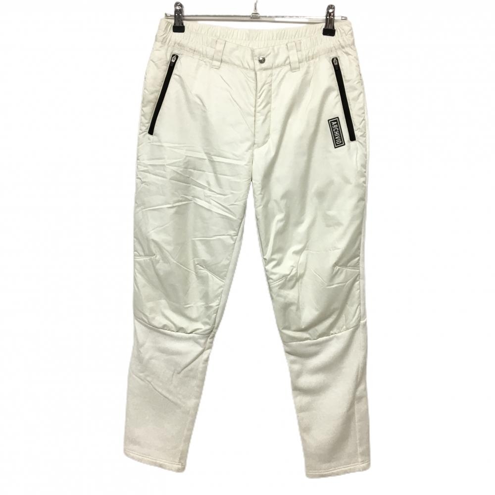 アルチビオ 中綿パンツ アイボリー×白 裏起毛 異素材 ジップポケット メンズ 5(L) ゴルフウェア archivio