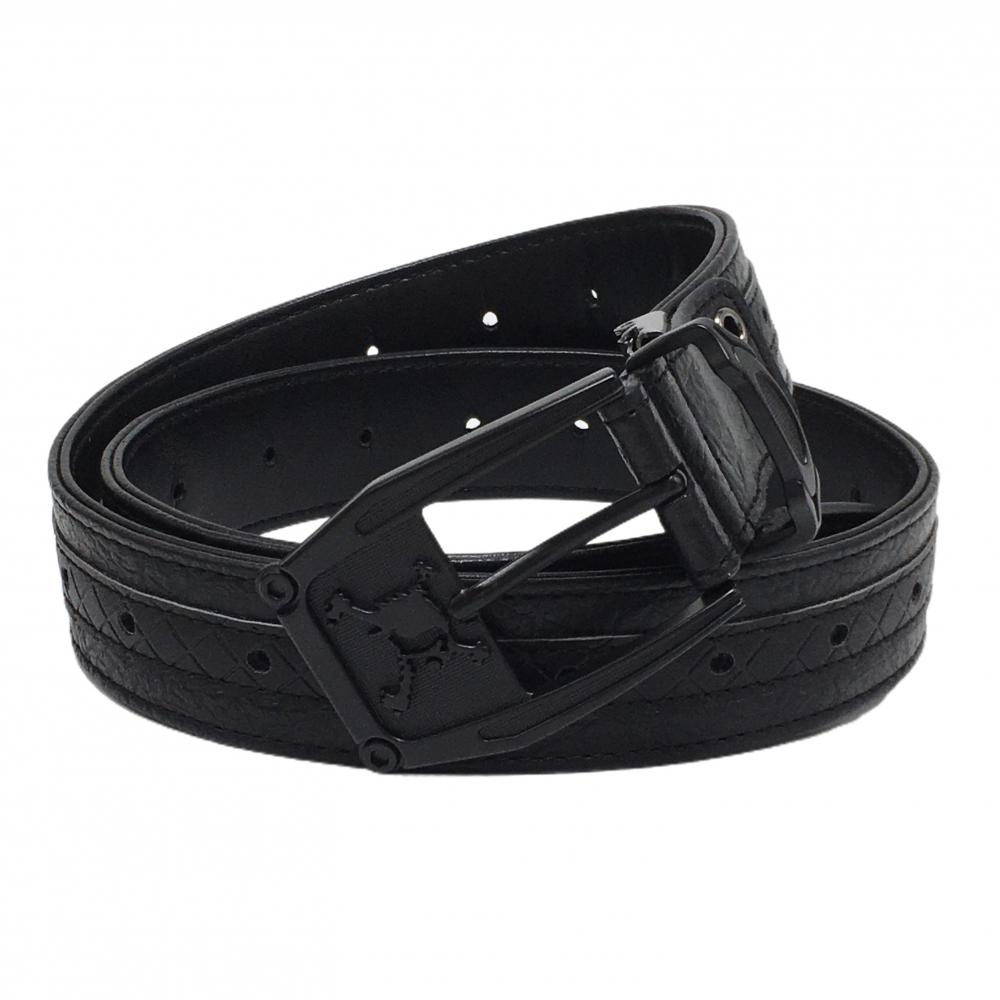 【美品】オークリー ベルト 黒 ラインダイヤ柄 メンズ  ゴルフウェア Oakley