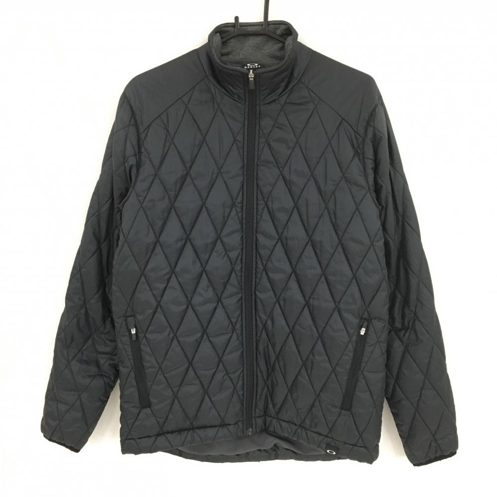 【超美品】オークリー 中綿ジャケット 黒 キルティング ネックロゴ メンズ S/P ゴルフウェア Oakley