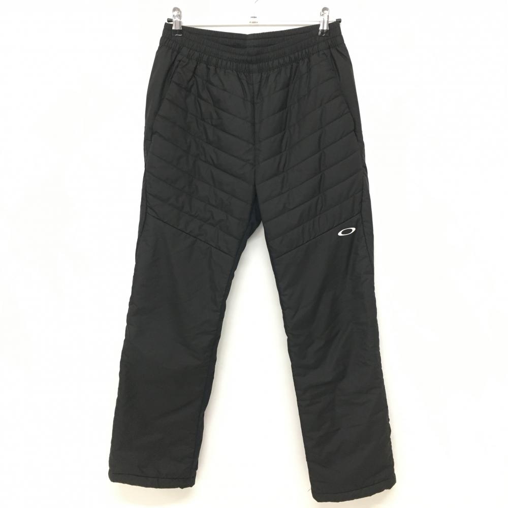 【超美品】オークリー 中綿パンツ 黒 一部切替 裾ドローコード メンズ M ゴルフウェア Oakley