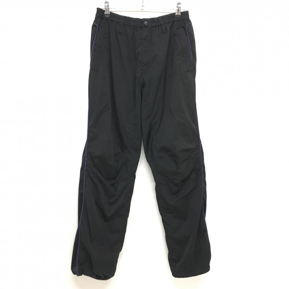 【美品】オークリー パンツ 黒 細格子柄 蓄熱裏地 裾ドローコード  メンズ M ゴルフウェア Oakley