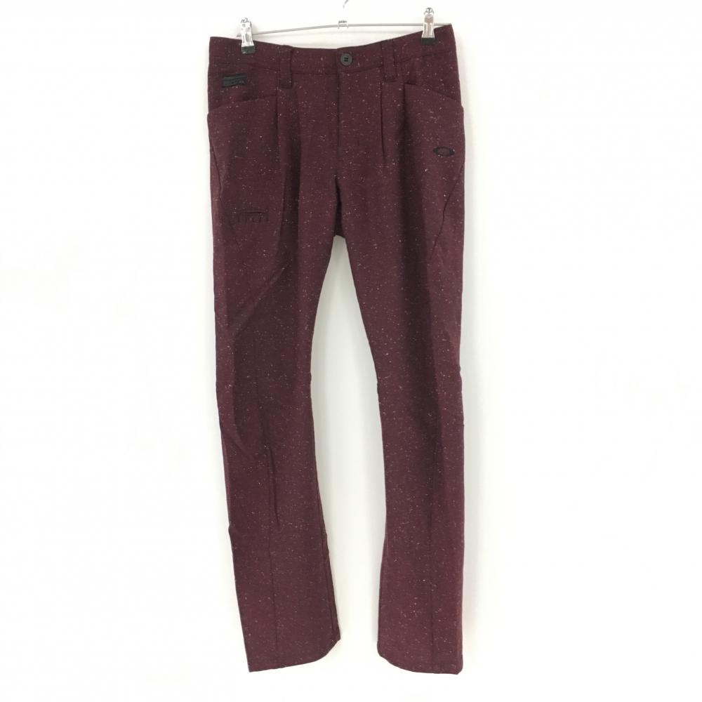 【新品】オークリー パンツ ダークレッド系 ツイード 立体裁断 裏地付 メンズ 34 ゴルフウェア Oakley