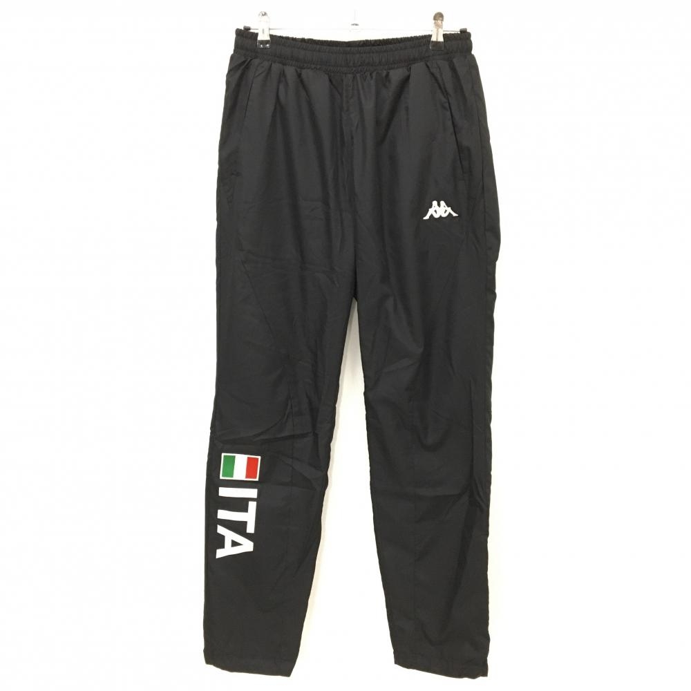 【新品】カッパ パンツ 黒 蓄熱 保温 撥水 裏地付 ウエストゴム＆調節紐 メンズ O(XL) ゴルフウェア Kappa