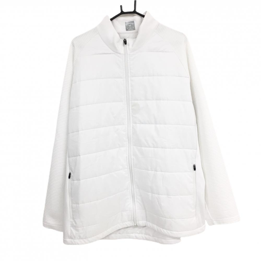 キャロウェイ 切替中綿ジャケット 白 身頃中綿 メンズ XXL・EEG・TTG ゴルフウェア 大きいサイズ Callaway