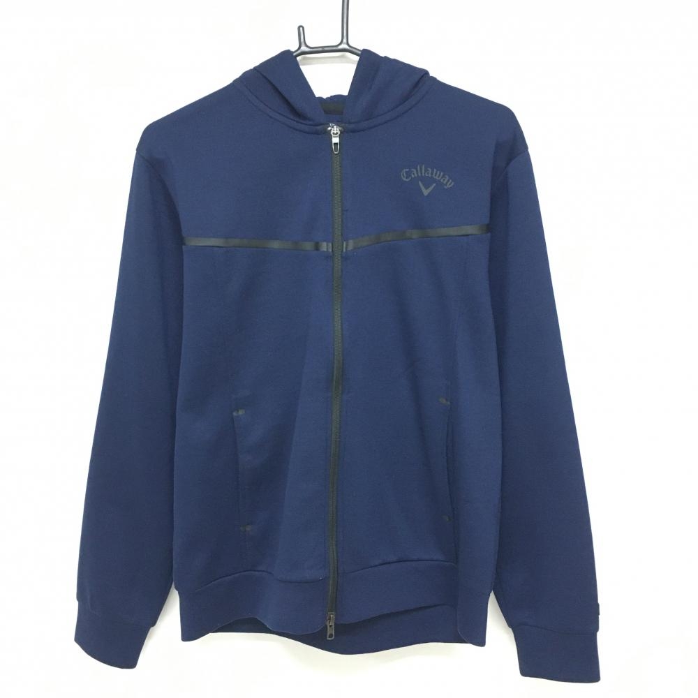 キャロウェイ ジップパーカー ネイビー×黒 メンズ L ゴルフウェア Callaway