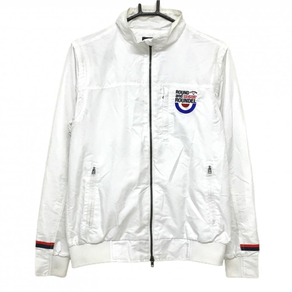 キャロウェイ 2WAYジャケット 白 地模様 裏メッシュ 袖着脱可  メンズ M ゴルフウェア Callaway