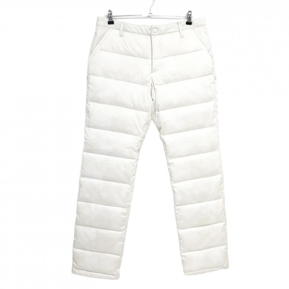 【新品】キャロウェイ ダウンパンツ 白×アイボリー 総柄 保温 撥水 メンズ LL ゴルフウェア Callaway