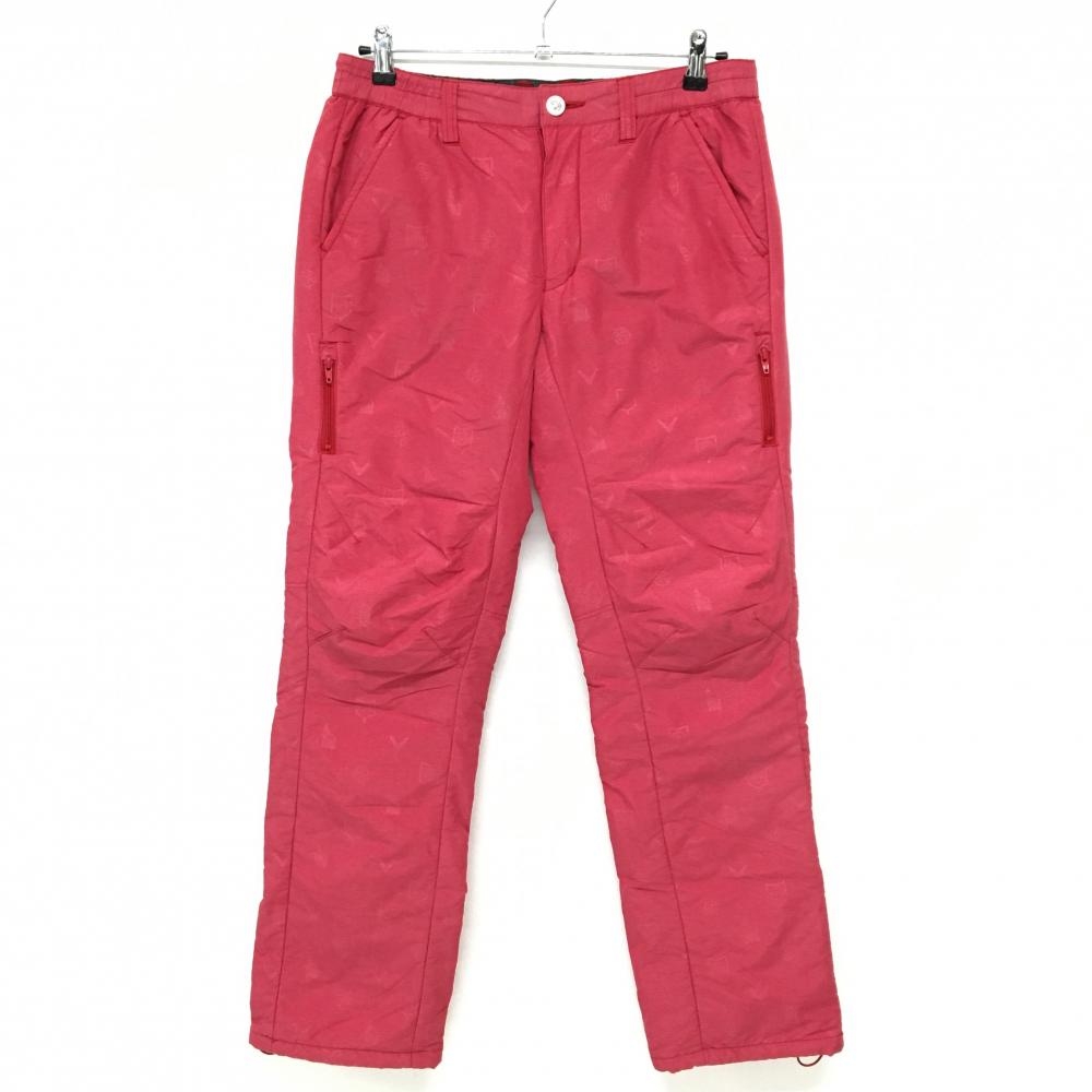 【美品】キャロウェイ 中綿パンツ 杢レッド 地模様  メンズ L ゴルフウェア Callaway