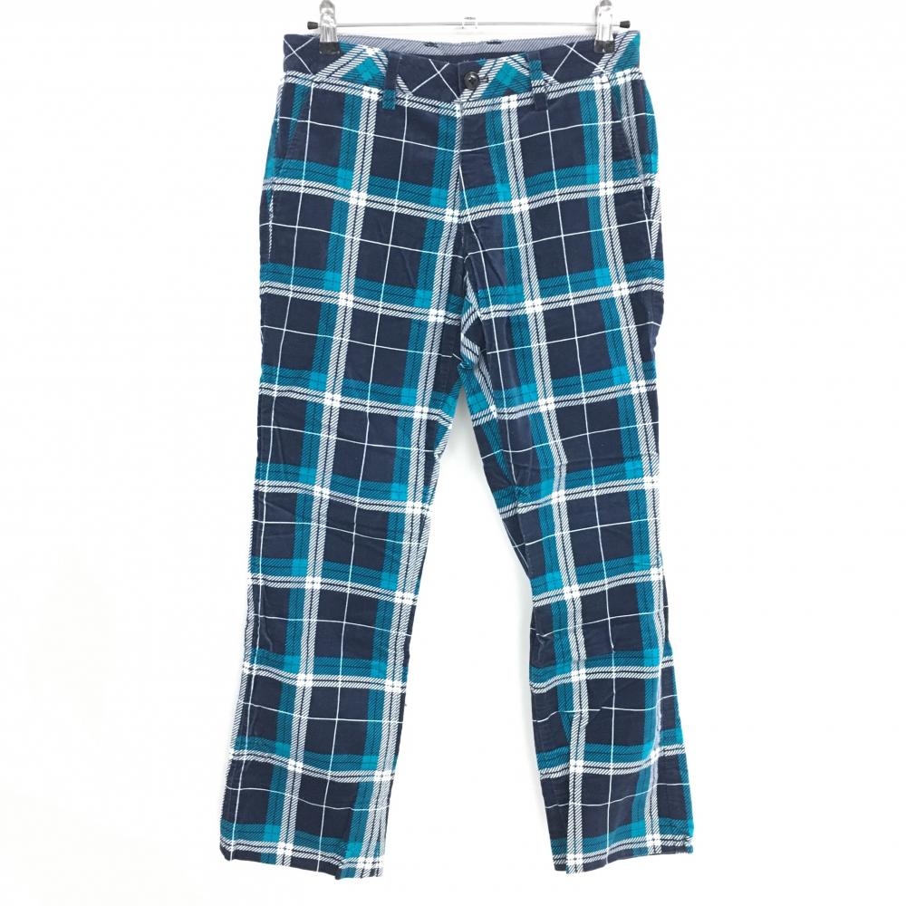 キャロウェイ パンツ ネイビー×グリーン×白 チェック 微起毛 メンズ M ゴルフウェア Callaway