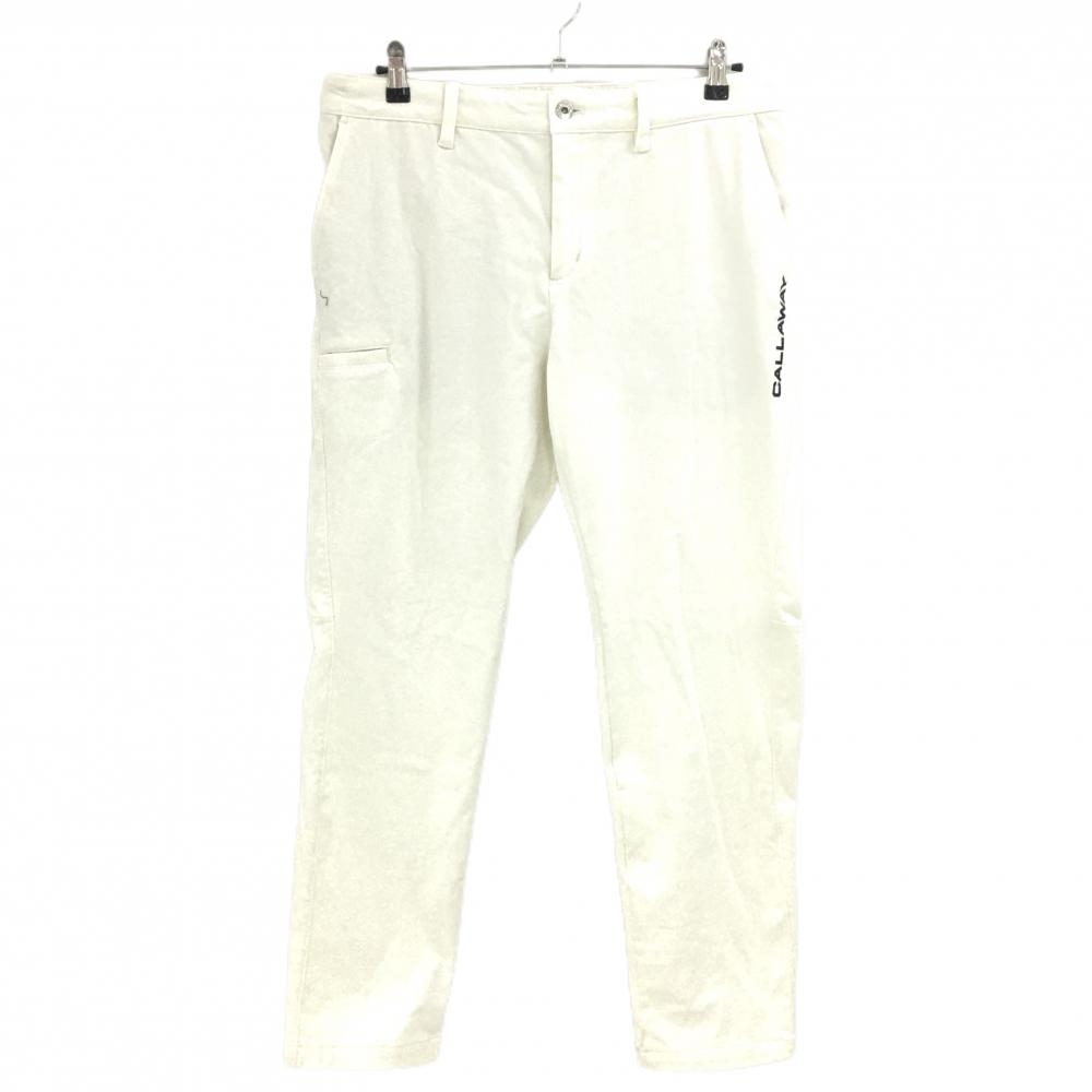 【美品】キャロウェイ パンツ 白 裏微起毛 シンプル  メンズ LL ゴルフウェア 2024年モデル Callaway