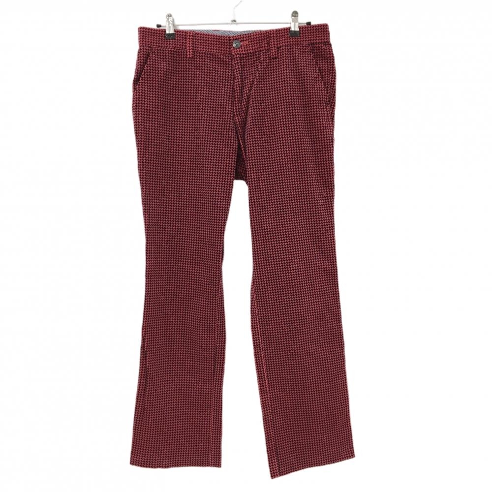 【美品】キャロウェイ コーデュロイパンツ レッド×黒 総柄 バックロゴ メンズ LL ゴルフウェア Callaway