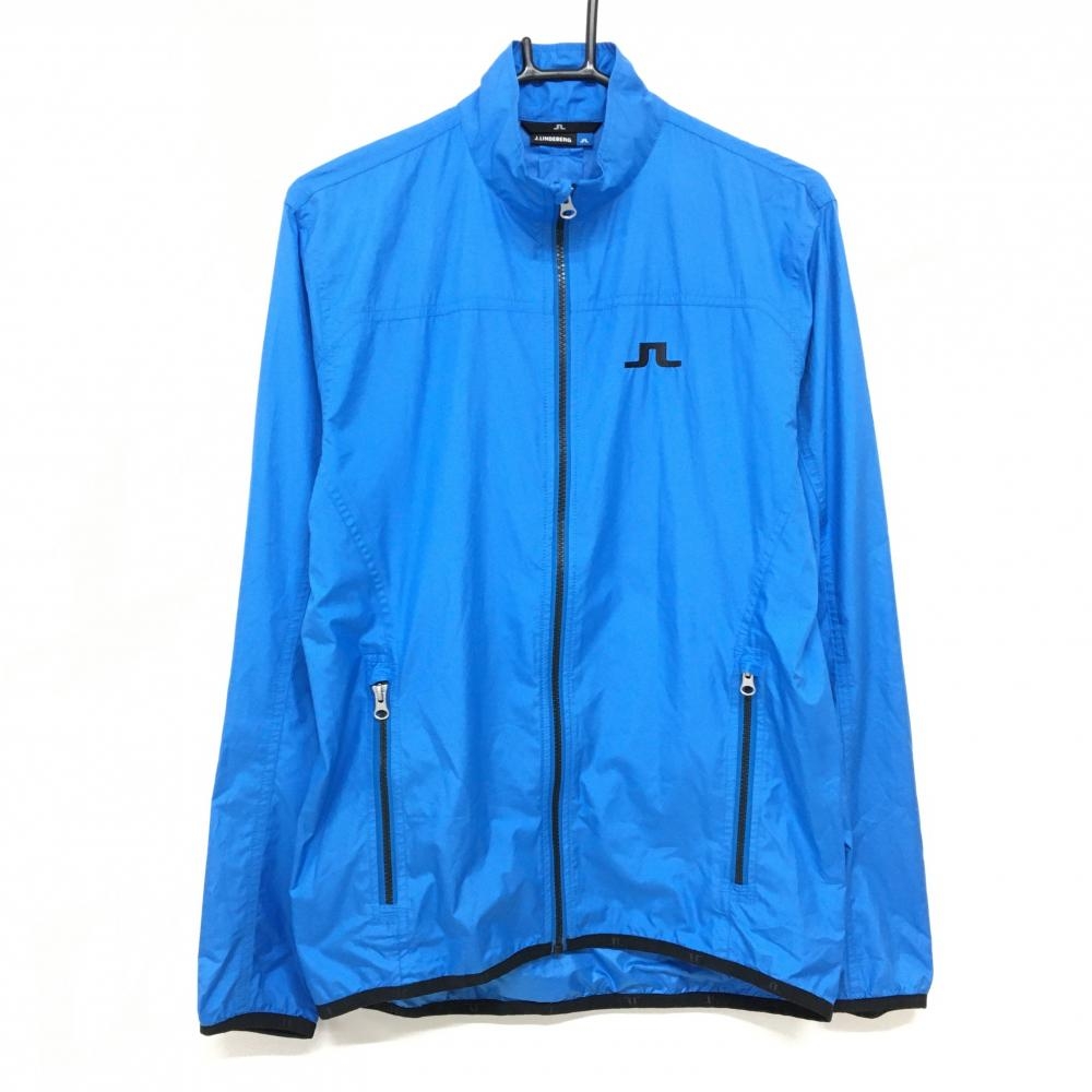 【超美品】ジェイリンドバーグ ジャケット ブルー 薄手 ロゴ  メンズ S ゴルフウェア J．LINDEBERG