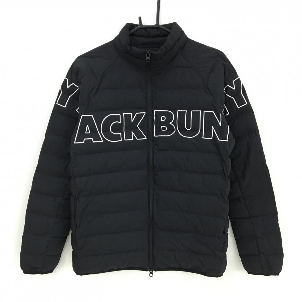 【美品】ジャックバニー 中綿ジャケット 黒×白 ロゴプリント  メンズ 4(M) ゴルフウェア Jack Bunny