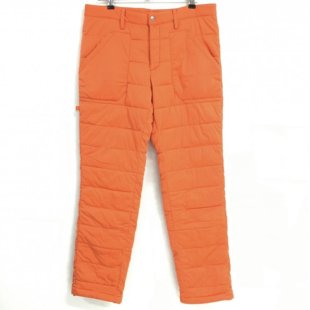 【美品】ジャックバニー 中綿パンツ オレンジ 無地 裾ドローコード メンズ 6(XL) ゴルフウェア Jack Bunny