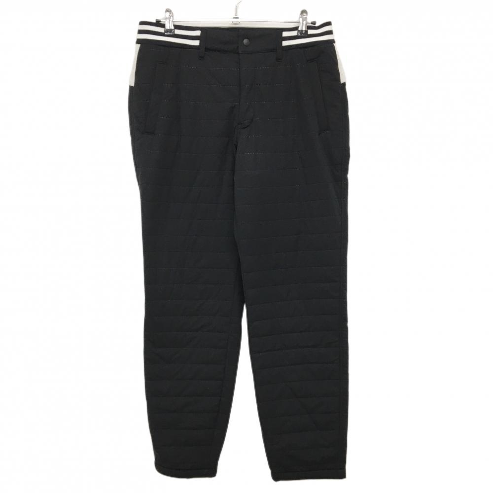 【美品】ジャックバニー 中綿パンツ 黒×白 裏起毛 ウエスト後ろゴム メンズ 6(XL) ゴルフウェア Jack Bunny