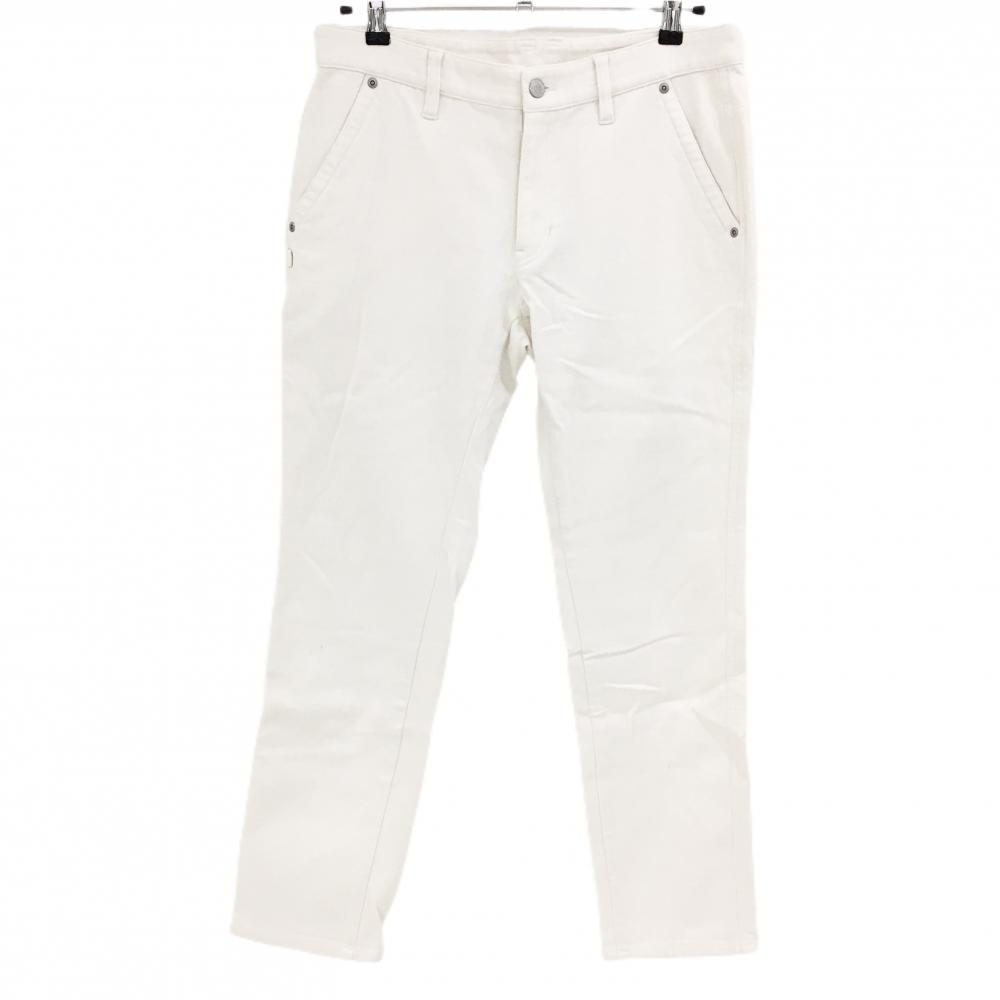 【美品】ジャックバニー パンツ 白 無地 表微起毛 ストレッチ ポケット口薄汚れ メンズ 5(L) ゴルフウェア Jack Bunny