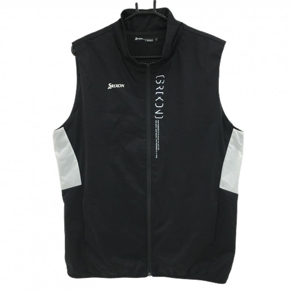 【超美品】スリクソンバイデサント ジップベスト 黒×白  メンズ LL ゴルフウェア SRIXON
