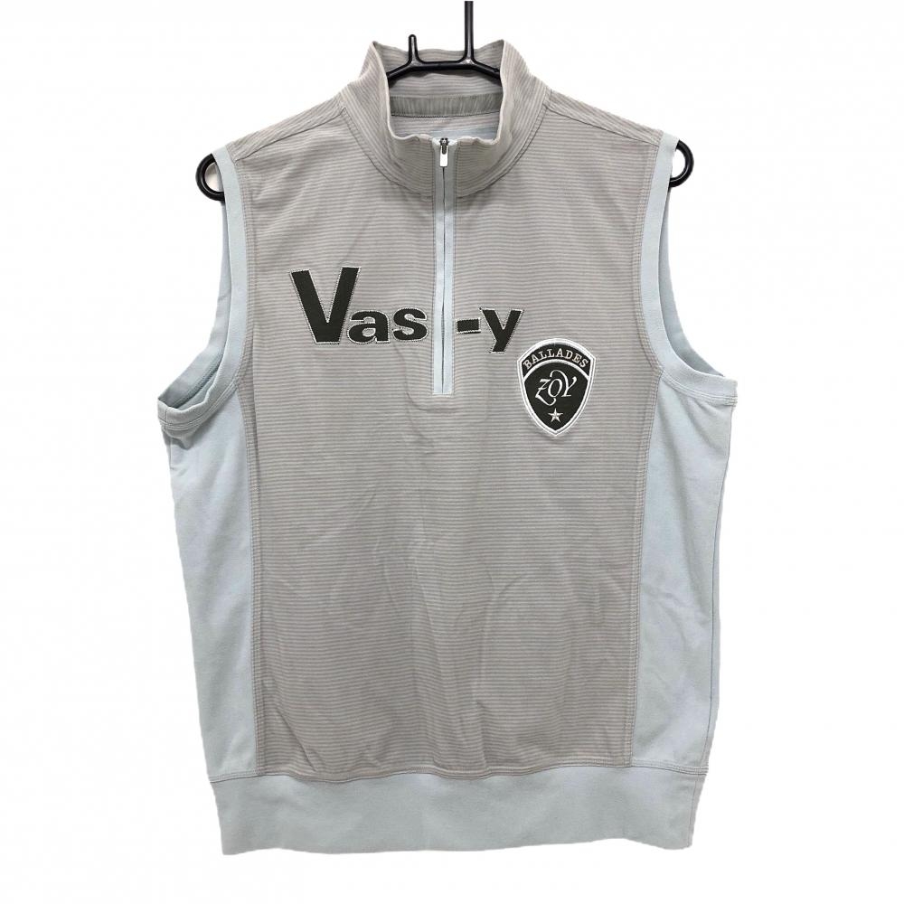 ゾーイ ハーフジップベスト ライトグレー×ライトブルー フリース  メンズ 1(S) ゴルフウェア ZOY