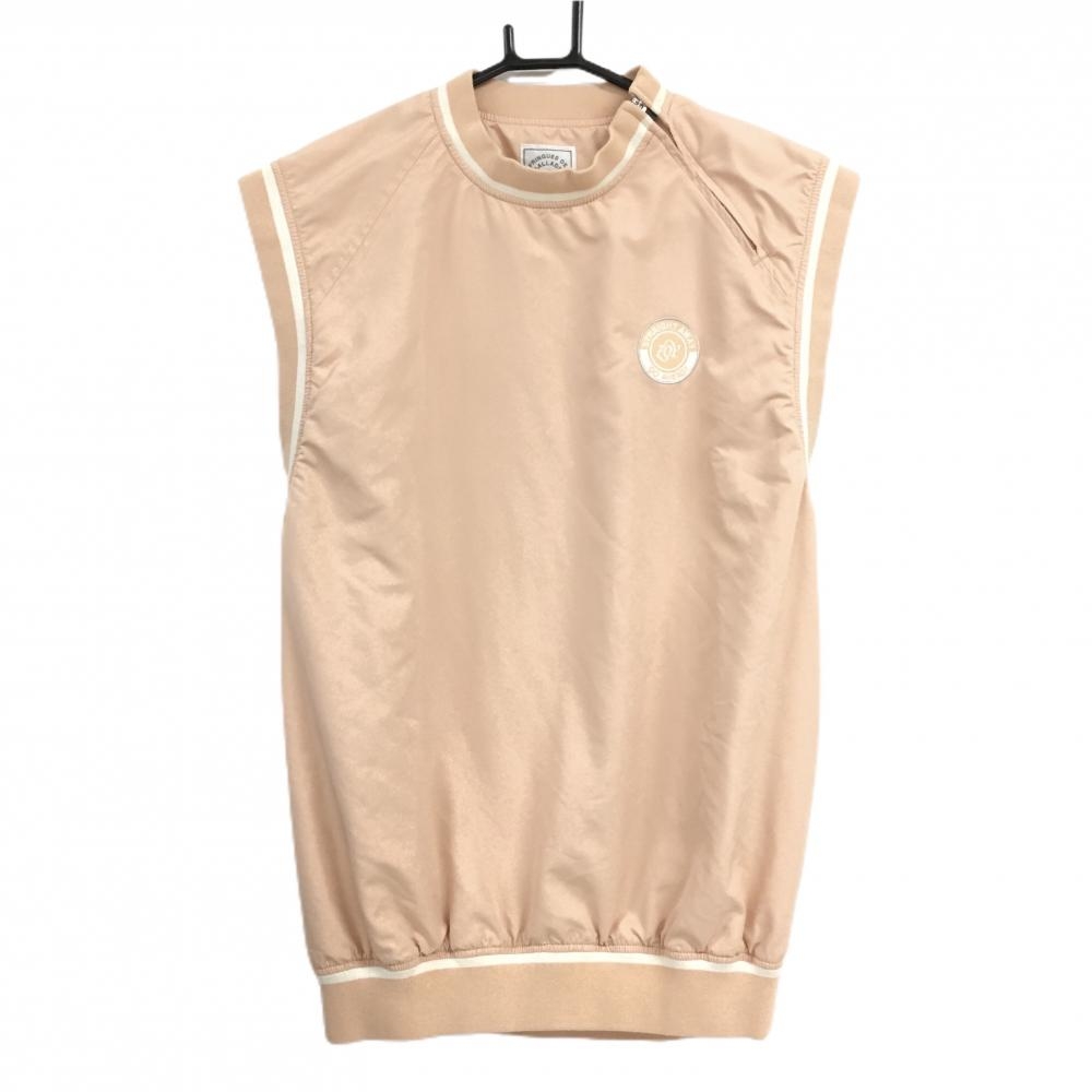 【美品】ゾーイ アウターベスト ライトオレンジ×白 裏地メッシュ 肩ジップ メンズ 1(S) ゴルフウェア ZOY