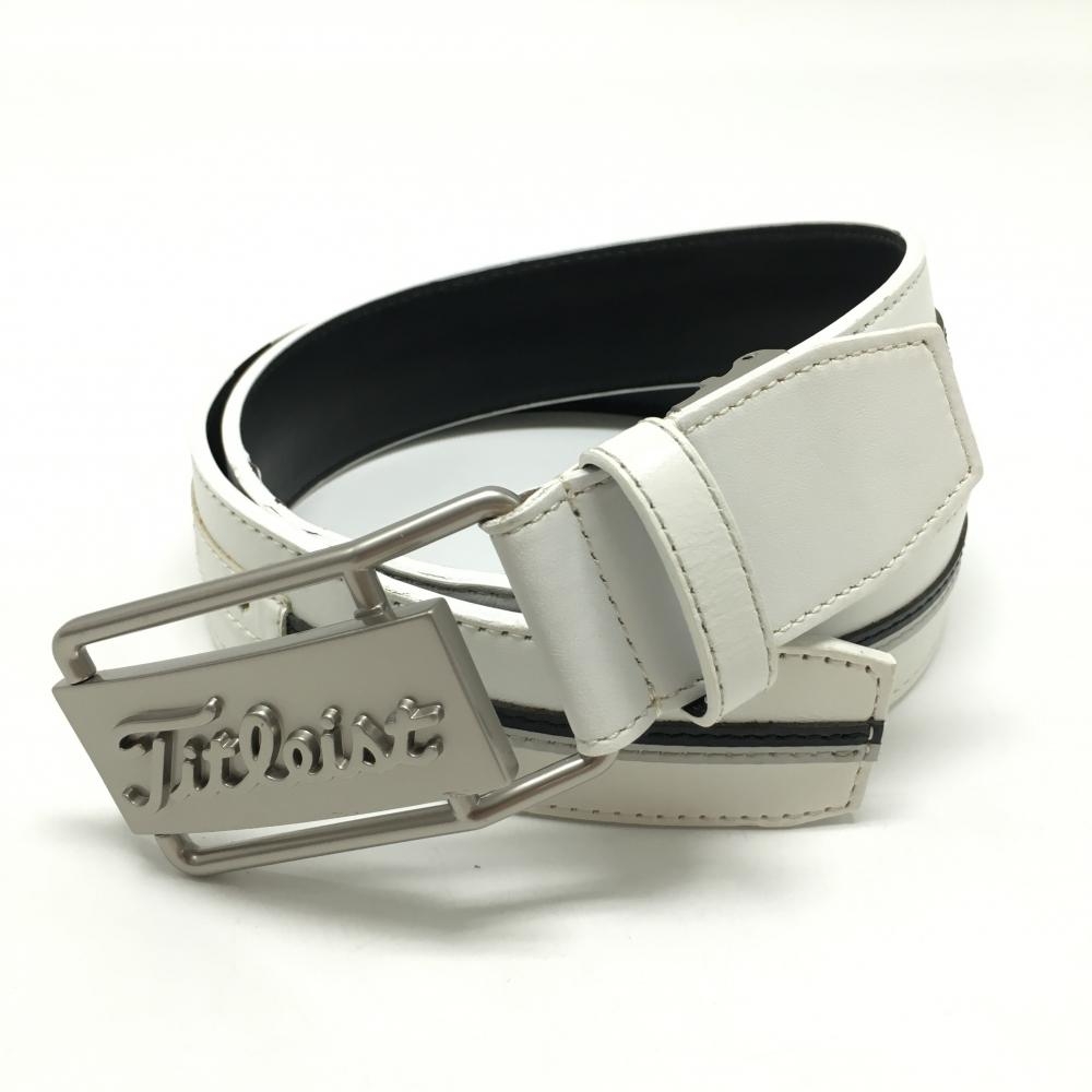 タイトリスト トップ式ベルト 白 シルバーバックル メンズ  ゴルフウェア TITLEIST