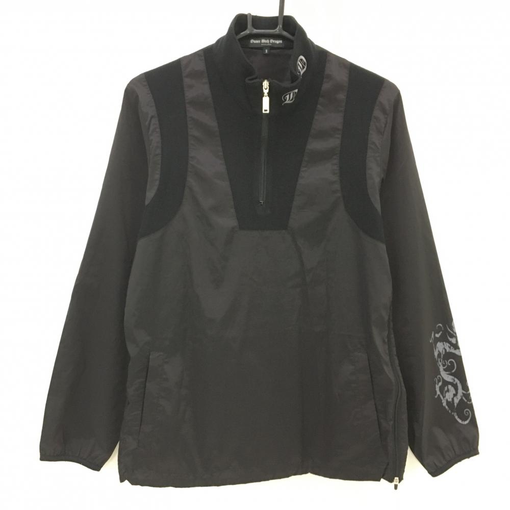 ダンスウィズドラゴン ブルゾン 黒 ハーフジップ  メンズ 2(M) ゴルフウェア Dance With Dragon