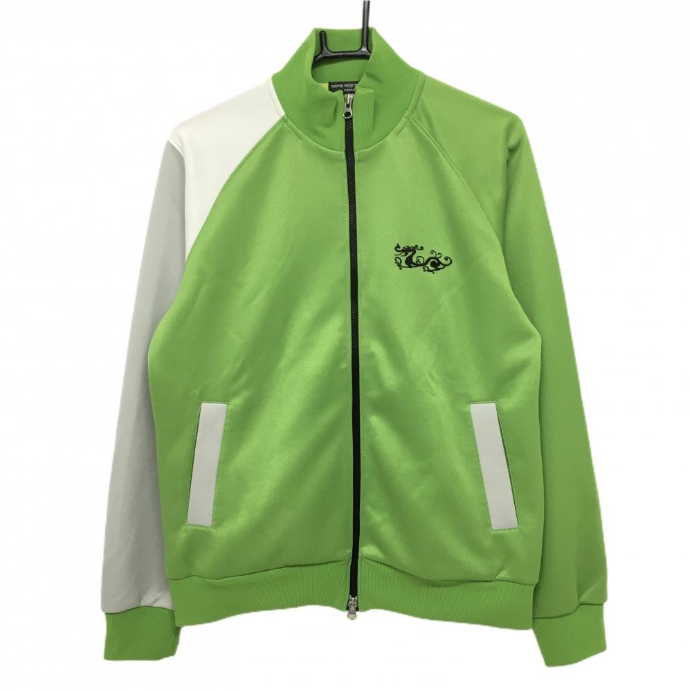 ダンスウィズドラゴン ブルゾン ライトグリーン×グレー ロゴ刺しゅう黒 メンズ 3(L) ゴルフウェア Dance With Dragon